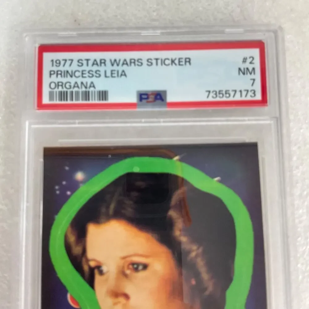 Star Wars 1977 Princess Leia Organa Sticker Card #2 PSA 7 CERT#73557173